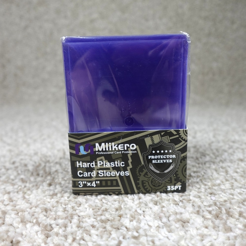 Mlikero 25 Pack Hard Plastic Card Sleeves 3x4 35PT Toploaders Ultra Clear Blue‎